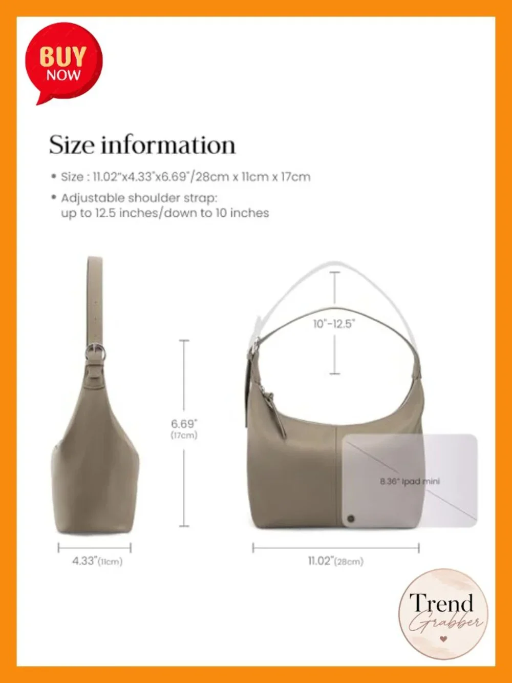 Genuine Leather Slouchy Hobo Bag Lightweight Shoulder Handbag Satchel